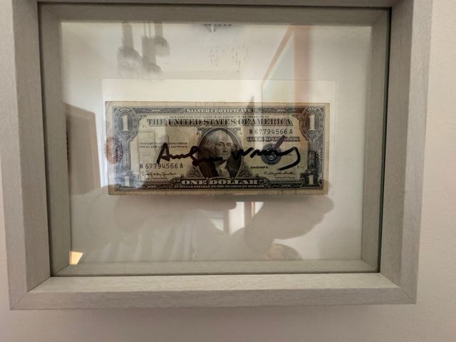 Andy Warhol banconota da un Dollaro Autografata Si