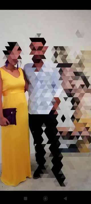 Vestido de fiesta largo amarillo