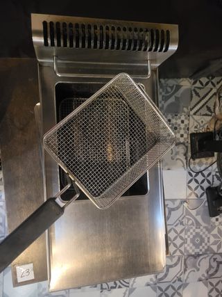 Freidora de gas marca Bertos.