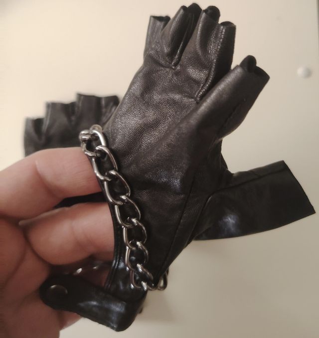 Guanti in pelle senza dita Twin-set