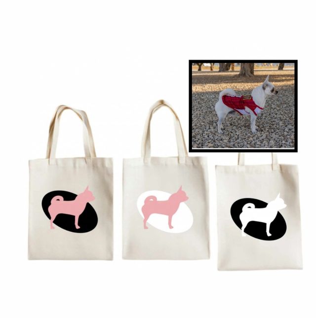 Bolsa de tela personalizada con perro chihuahua
