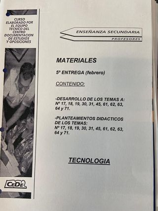 Temario Oposiciones Tecnología CeDe