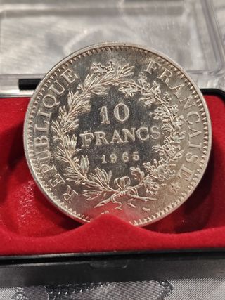 Moneda plata 10 francs 1965 Francia