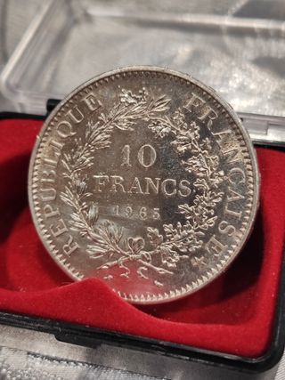 Moneda plata 10 francs 1965 Francia