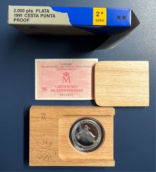 Moneda2000 Plata Olimpiada Barcelona92 Cesta Punta