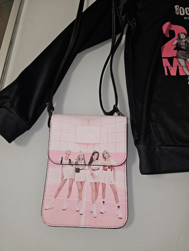 Felpa più borsetta Black Pink 11anni