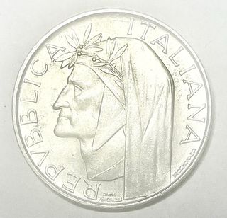 Moneta 500 Lire Argento Dante Alighieri
