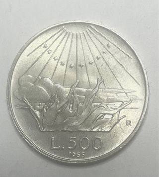 Moneta 500 Lire Argento Dante Alighieri