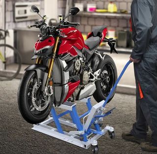 ELEVADOR DE MOTOS CON SOPORTE AL CARTER