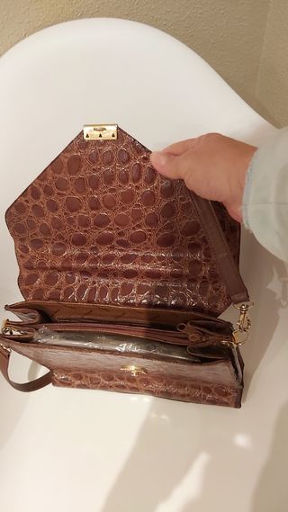 Bolso de mujer, piel, cocodrilo, marton