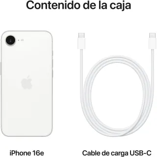 Apple iPhone 16e, Negro, 128 GB, 5G, 6.1 " OLED