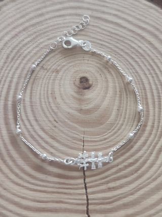 Pulsera cruz de Caravaca plata