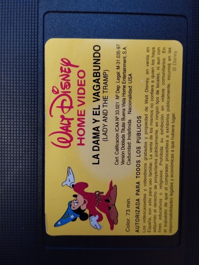 Dos VHS La Dama y el Vagabundo + la 2