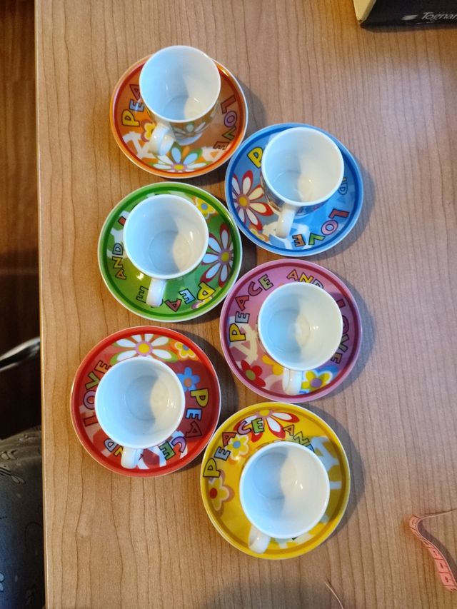 Set de 6 tazas espresso con platos