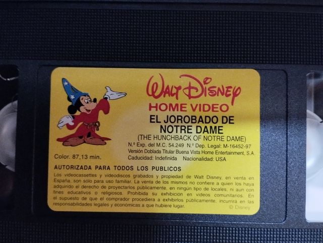 VHS El jorobado de Notre Dame