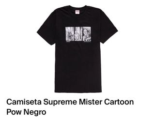 Camiseta supreme mister cartoon pow tee black