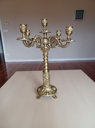 Candelabro Antiguo de Bronce 1880 Capilla Pazo