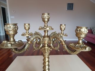 Candelabro Antiguo de Bronce 1880 Capilla Pazo