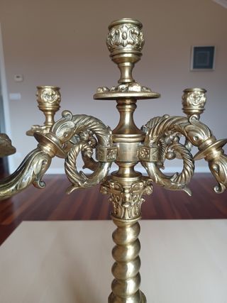 Candelabro Antiguo de Bronce 1880 Capilla Pazo