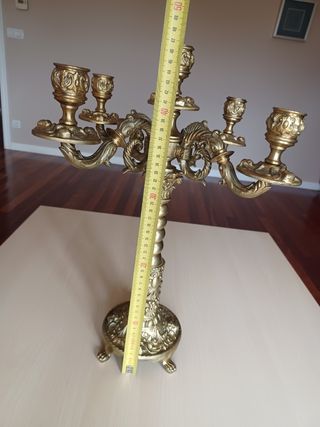 Candelabro Antiguo de Bronce 1880 Capilla Pazo