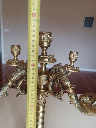 Candelabro Antiguo de Bronce 1880 Capilla Pazo