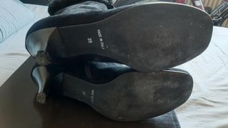 Stivali in pelle scamosciata e pelo n 39