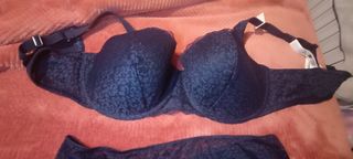 Conjunto encaje azul