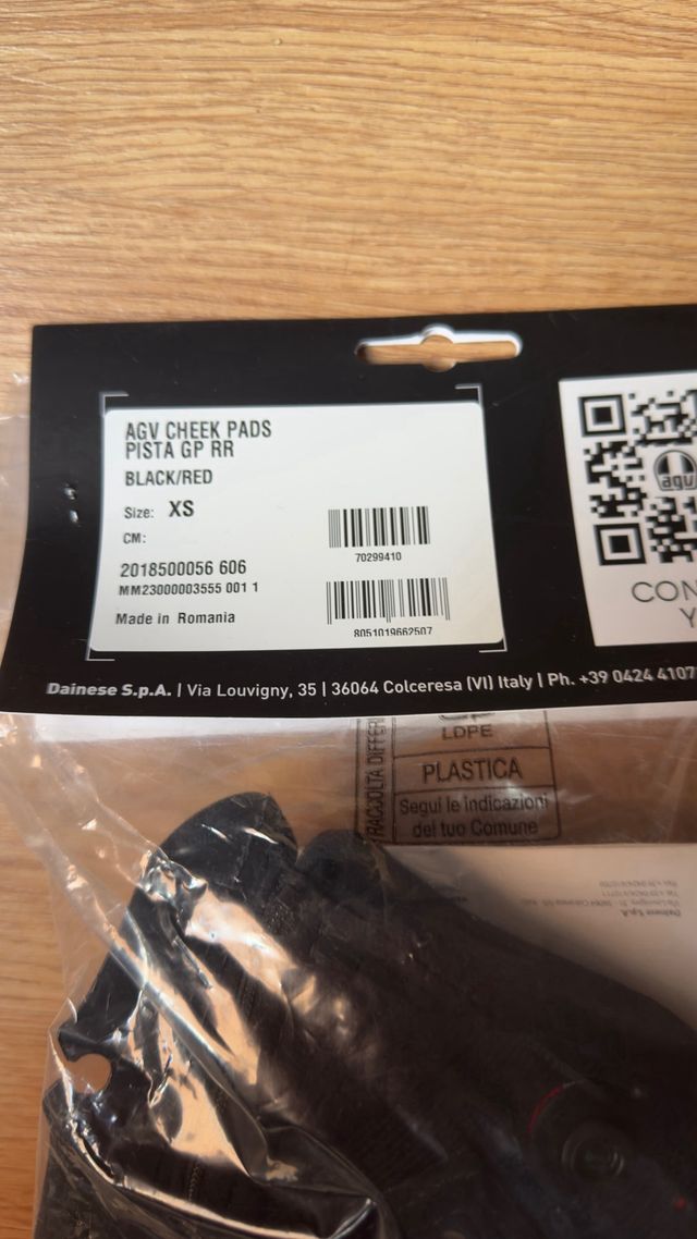 Almohadilla Agv Pista Gp RR XS