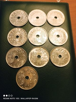 SC-MONEDA 25 CTS 1937 II AÑO TRIUNFAL