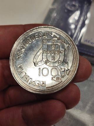 Moneda plata 1000 escudos 1994 Portugal