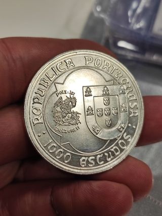 Moneda plata 1000 escudos 1995 Portugal
