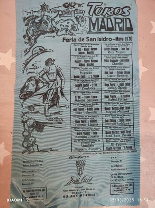 Cartel Toros 1970
