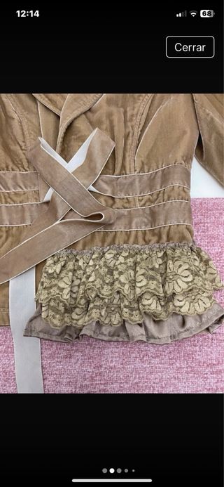 americana de terciopelo talla S 