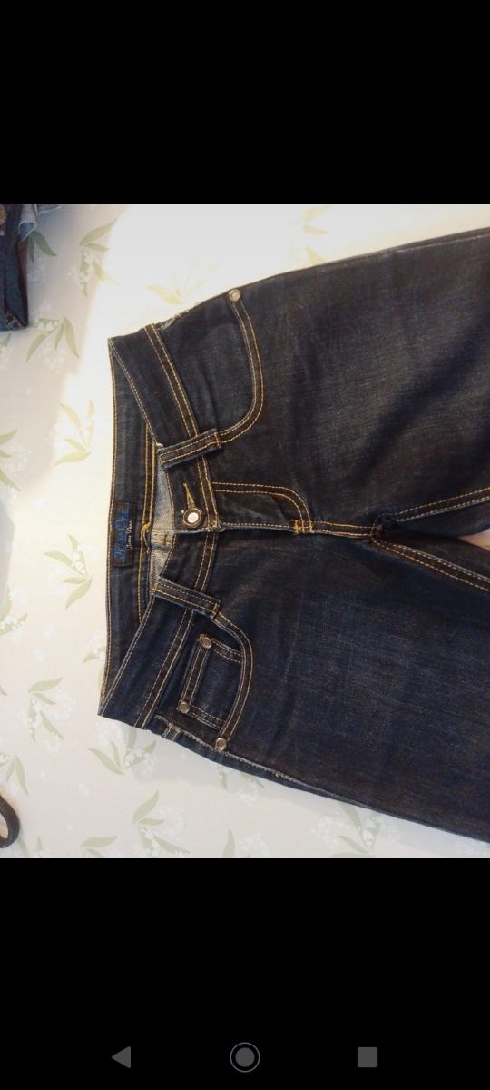 Pantaloni in jeans blu scuro, dritti, 34