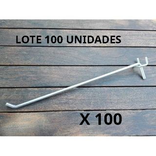 CAJA 100 GANCHOS ESTANTERIA PANEL PERFORADO 30 CMS
