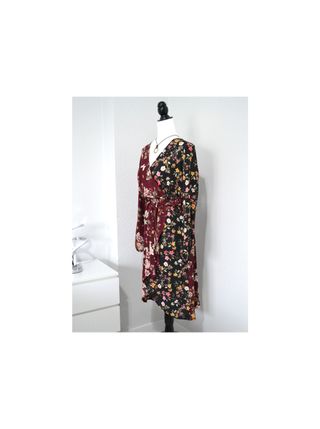 Vestido estampado tipo Kimono, mangas largas