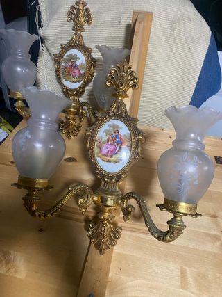 aplique de luz de bronce