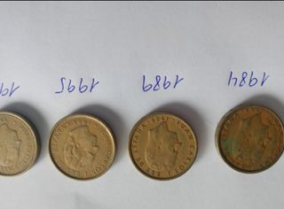 Monedas de 100 pesetas. 