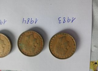 Monedas de 100 pesetas. 
