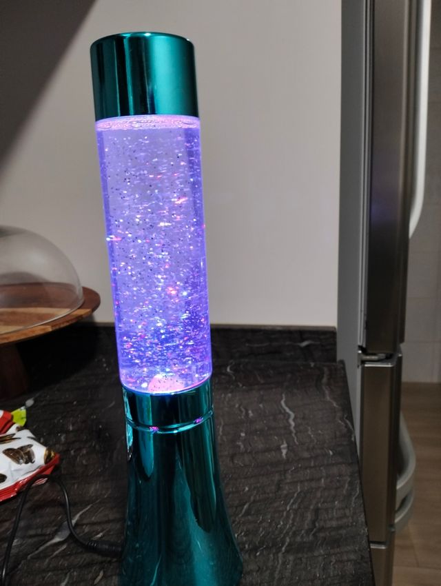 Lampara colores purpurina