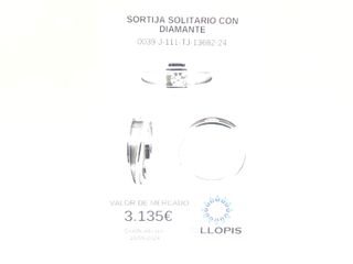 sortija oro 18k con piedra con diamante