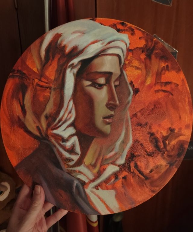 Virgen María al óleo Elena Salova