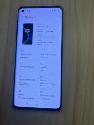Oneplus 8 5G 128GB. Negro .Nuevo