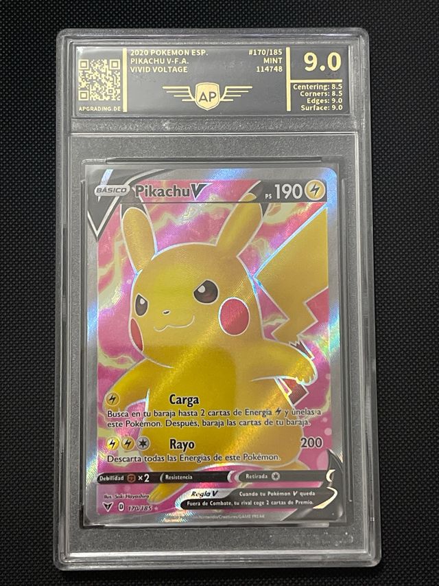PIKACHU V FULL ART AP GRADING 9.0 ESPAÑOL