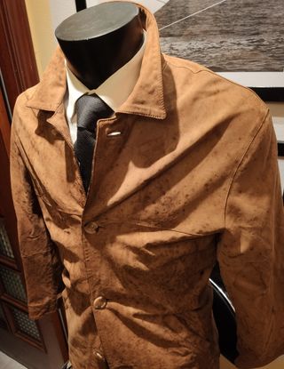 Chaqueta PIEL NOBUCK tostada