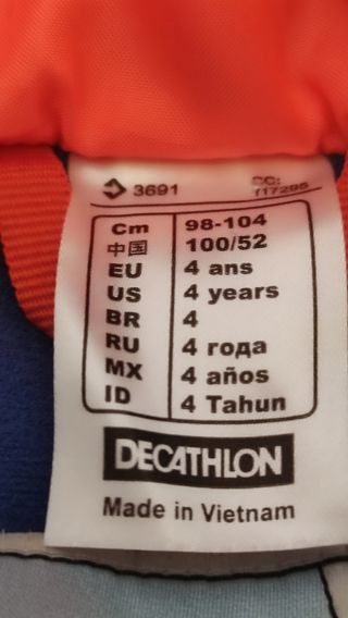 Mono esquí y nieve impermeable, talla 4 