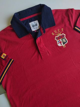 Polo de manga corta Gendive Roja España Vintage 