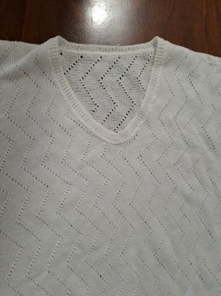 Blusa vintage cotone lavorato a mano traforata