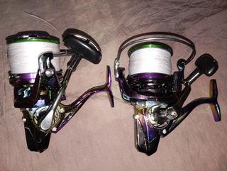 Cañas de pescar + carretes surfkayak o surfcasting
