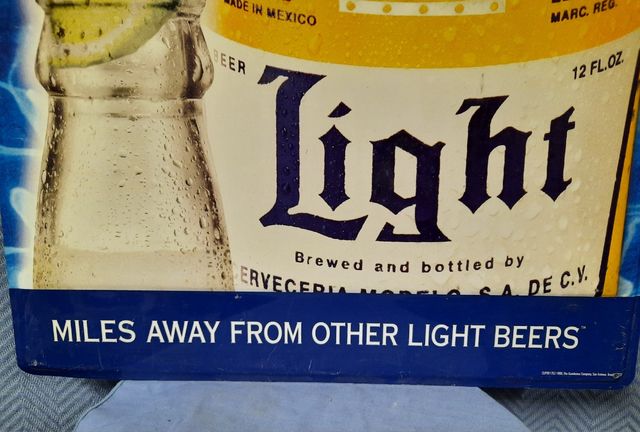 CARTEL CERVEZA CORONA.LETRERO PUBLICIDAD VINTAGE